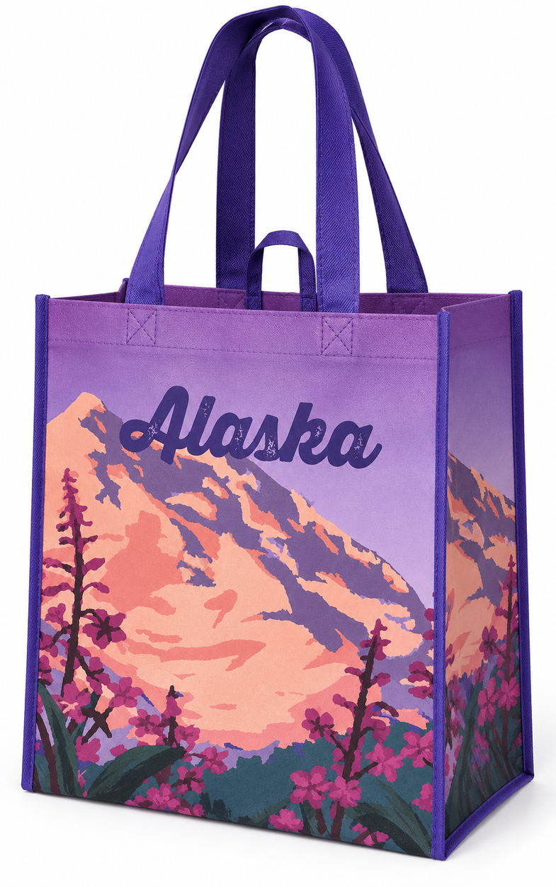 Alaska Fireweed Reusable Grocery Bag