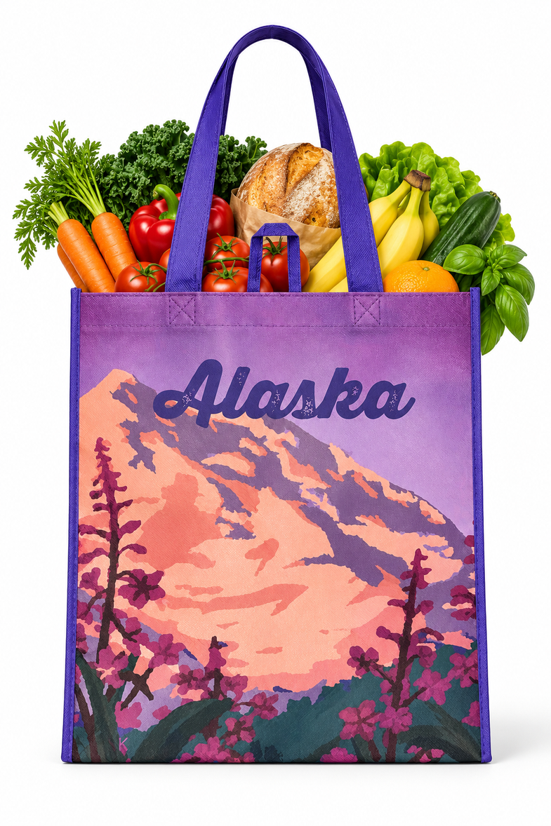 Alaska Fireweed Reusable Grocery Bag