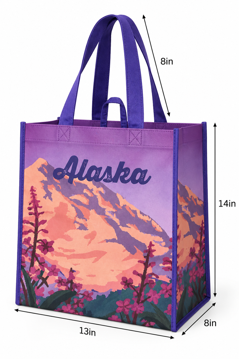 Alaska Fireweed Reusable Grocery Bag