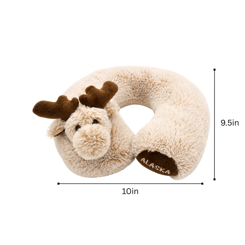 Alaska Moose Plush Neck Pillow
