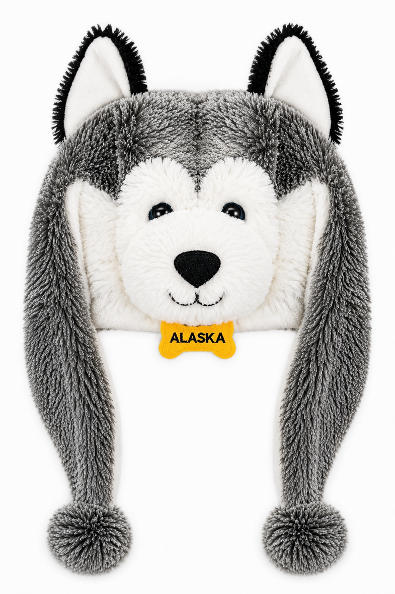 Alaska Husky Plush Hat