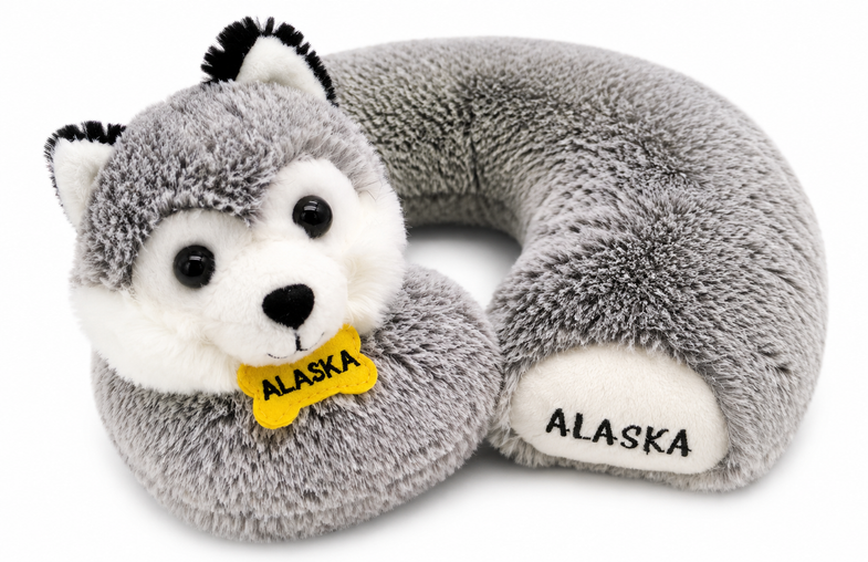 Alaska Husky Plush Neck Pillow