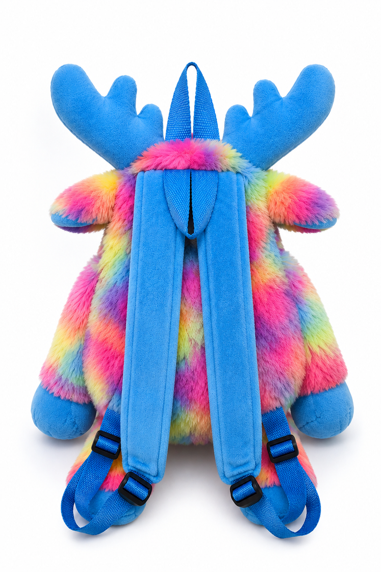 Alaska Tie Dye Moose Plush Backpack