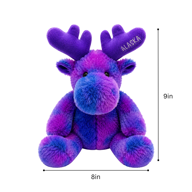 Alaska Purple Tie Dye Moose Plush