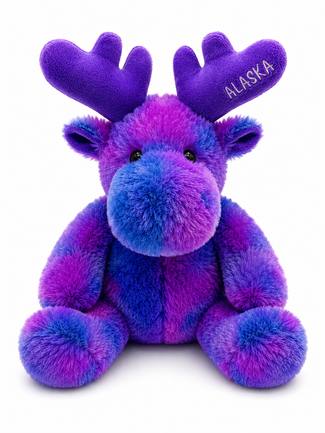 Alaska Purple Tie Dye Moose Plush