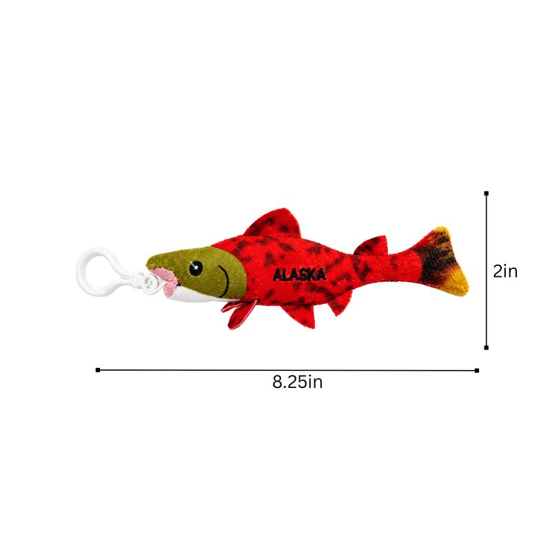 Alaska Salmon Plush Backpack Clip