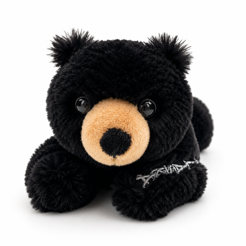 Alaska Laying Black Bear Plush