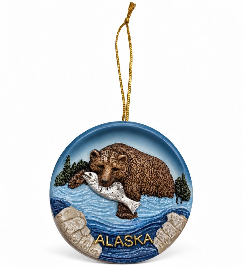Alaska Grizzly Plate Ornament