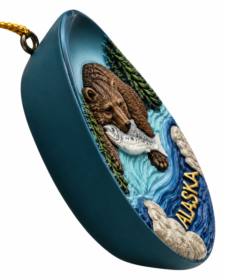 Alaska Grizzly Plate Ornament