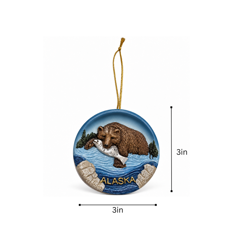 Alaska Grizzly Plate Ornament