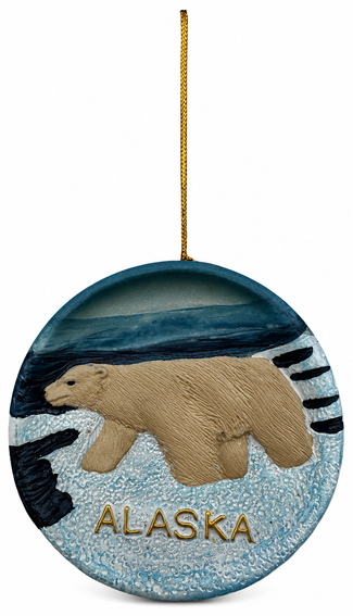 Alaska Polar Bear Plate Ornament