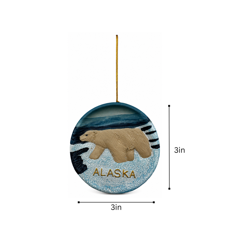 Alaska Polar Bear Plate Ornament