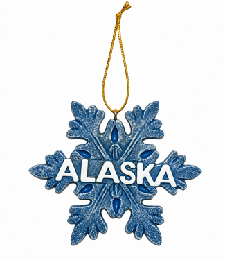 Alaska Blue Snowflake Ornament