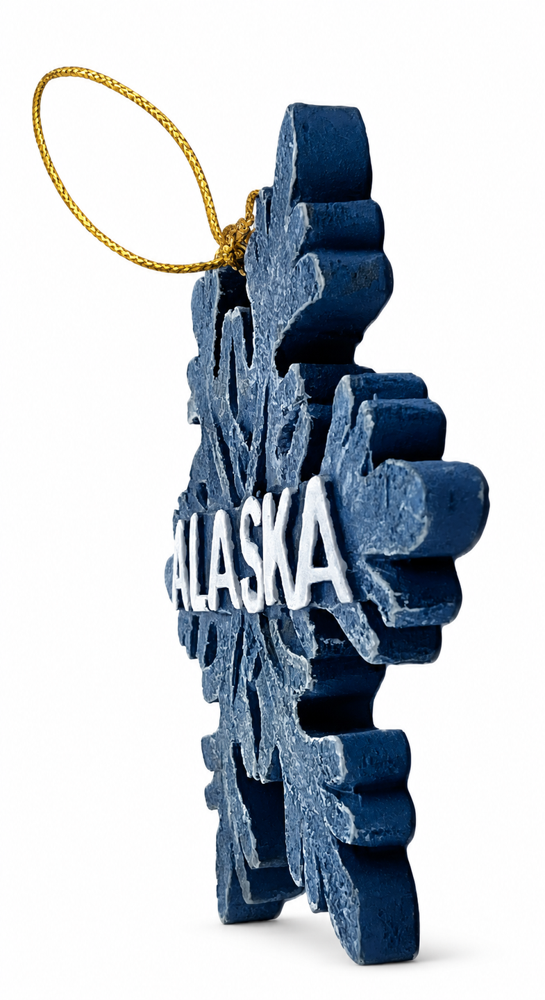 Alaska Blue Snowflake Ornament