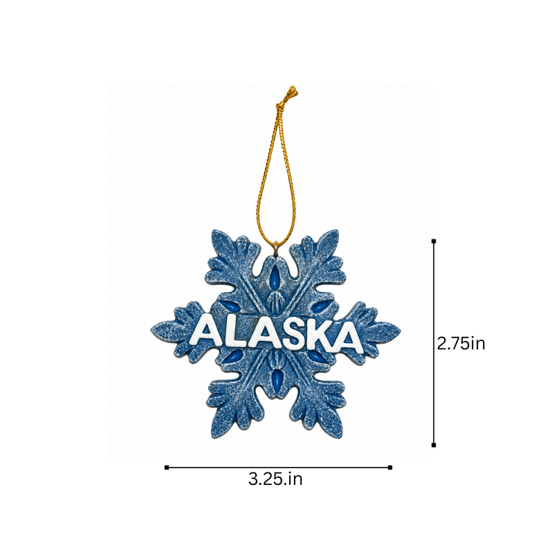 Alaska Blue Snowflake Ornament