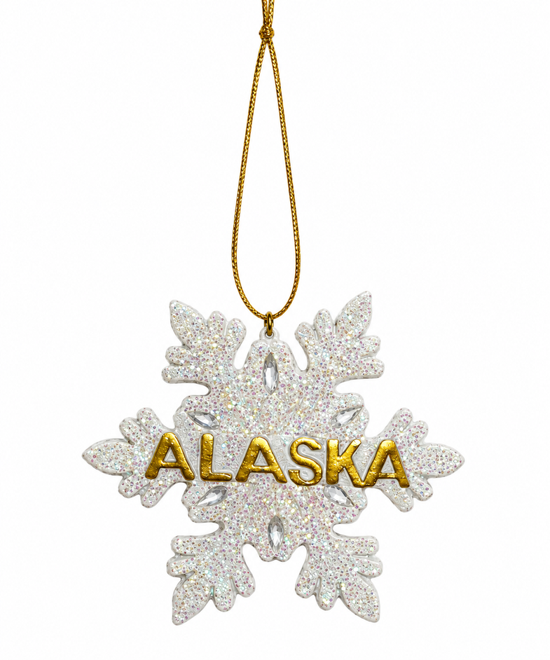Alaska White Snowflake Ornament