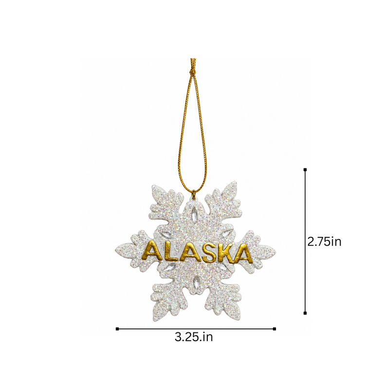 Alaska White Snowflake Ornament