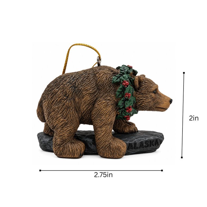 Alaska Grizzly Bear Ornament
