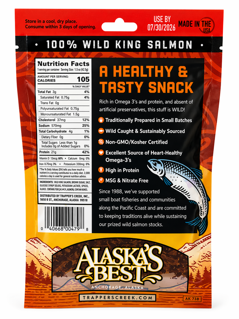 Alaska King Salmon Peppered Jerky 1.5oz