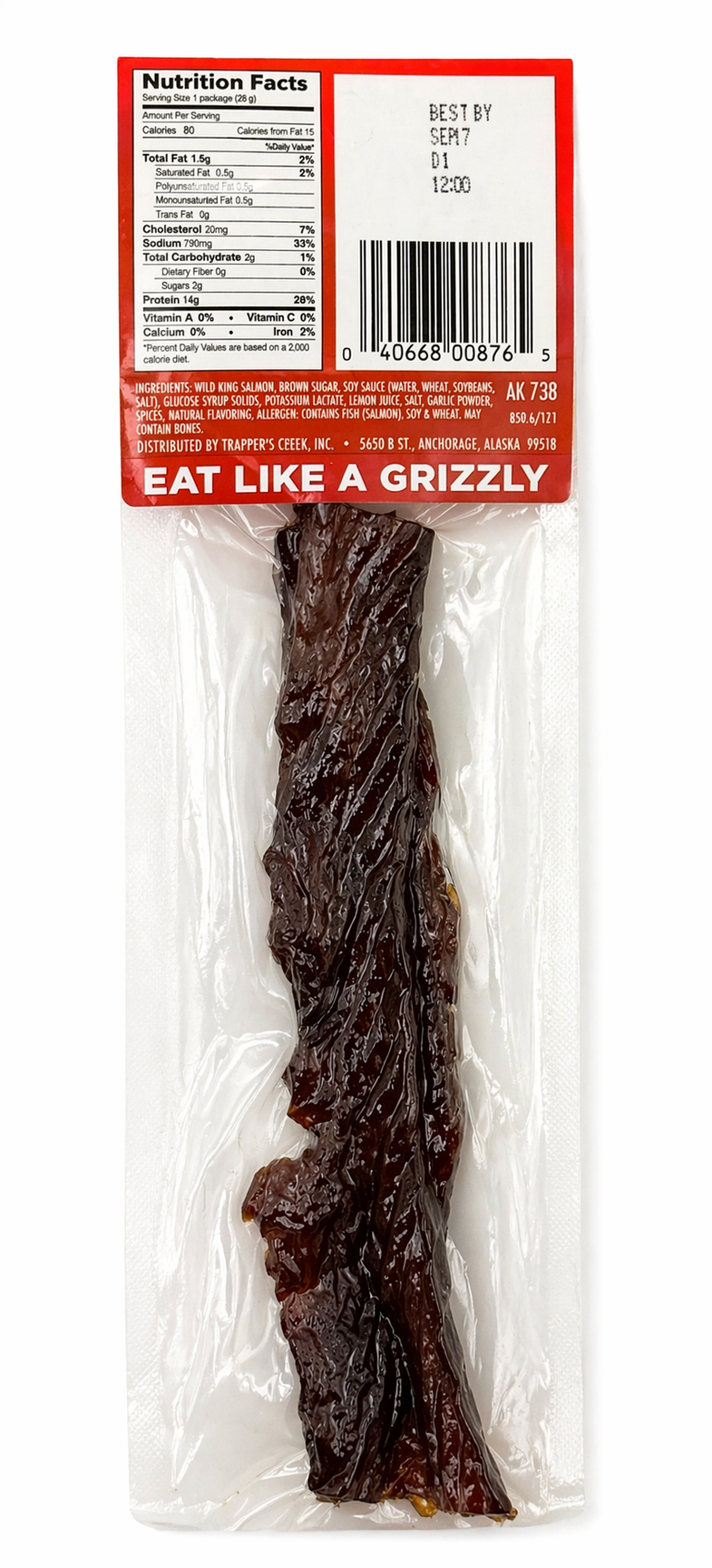 Alaska King Salmon Teriyaki Jerky Strip 1oz