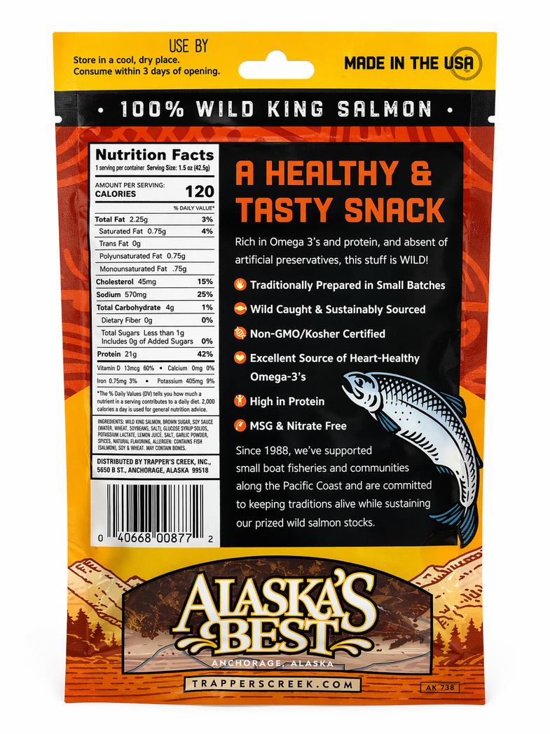 Alaska King Salmon Teriyaki Jerky 1.5oz