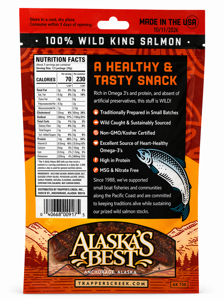 Alaska King Salmon Peppered Jerky 3oz