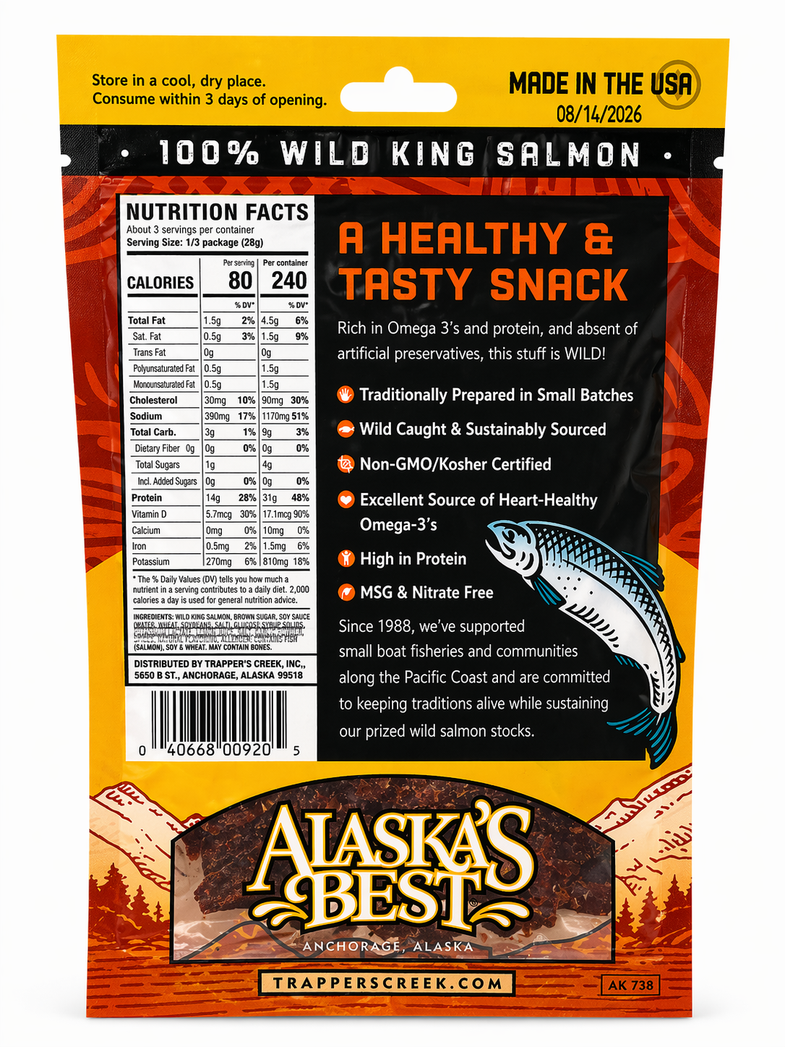Alaska King Salmon Teriyaki Jerky 3oz
