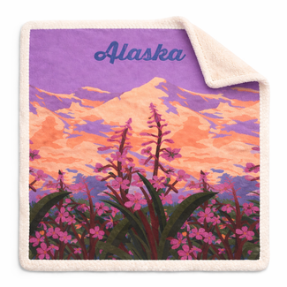 Alaska Fireweed Sherpa Blanket