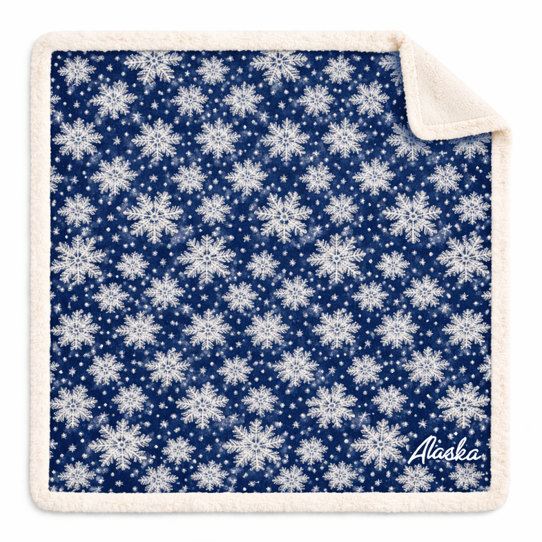 Alaska Snowflake Sherpa Blanket