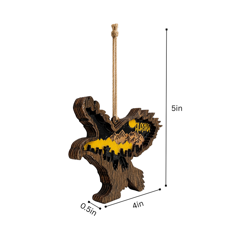Alaska Wooden Eagle Ornament