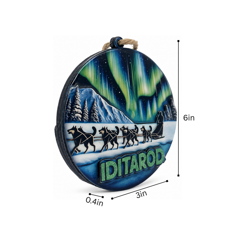 Alaska Iditarod Northern Lights Ornament