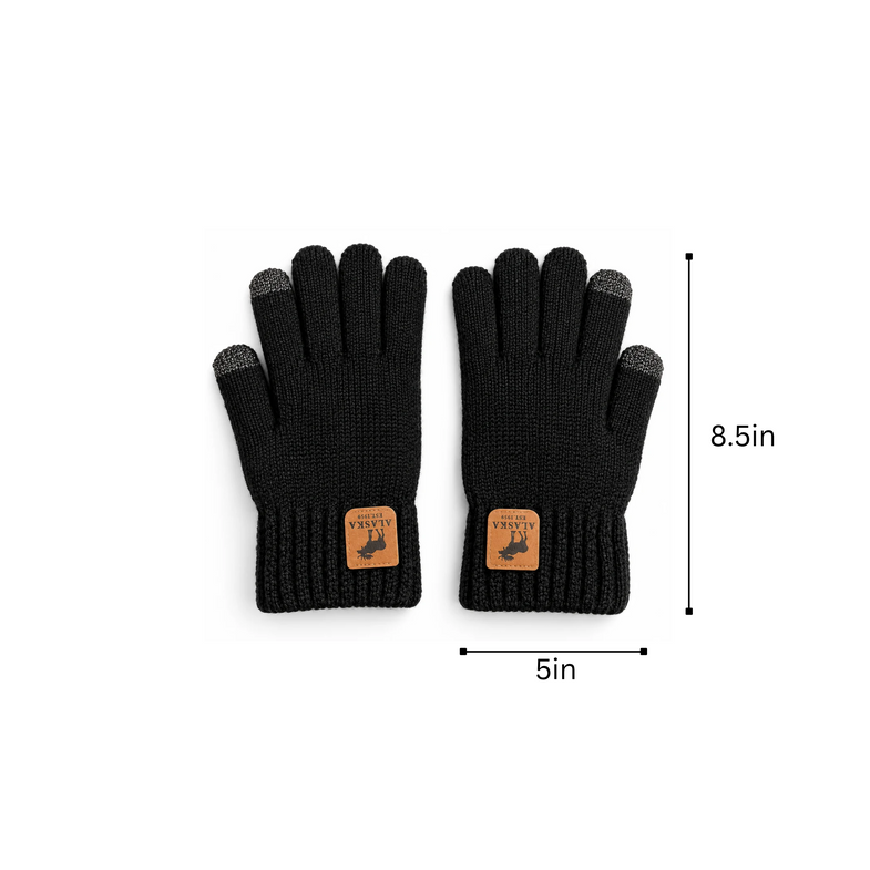 Alaska Black Gloves w/Moose