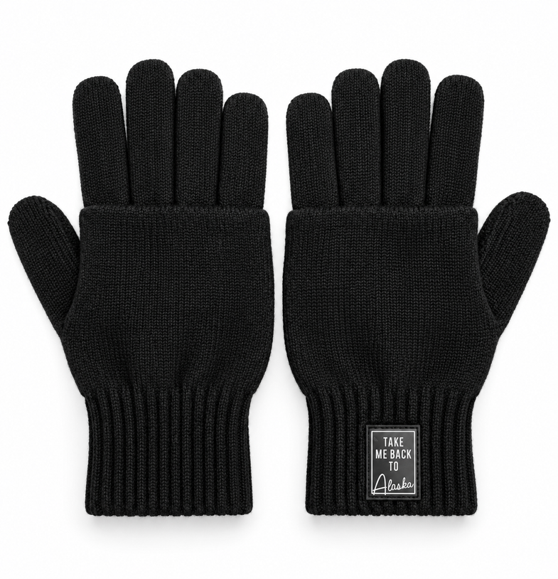 Alaska Back to AK Black Gloves