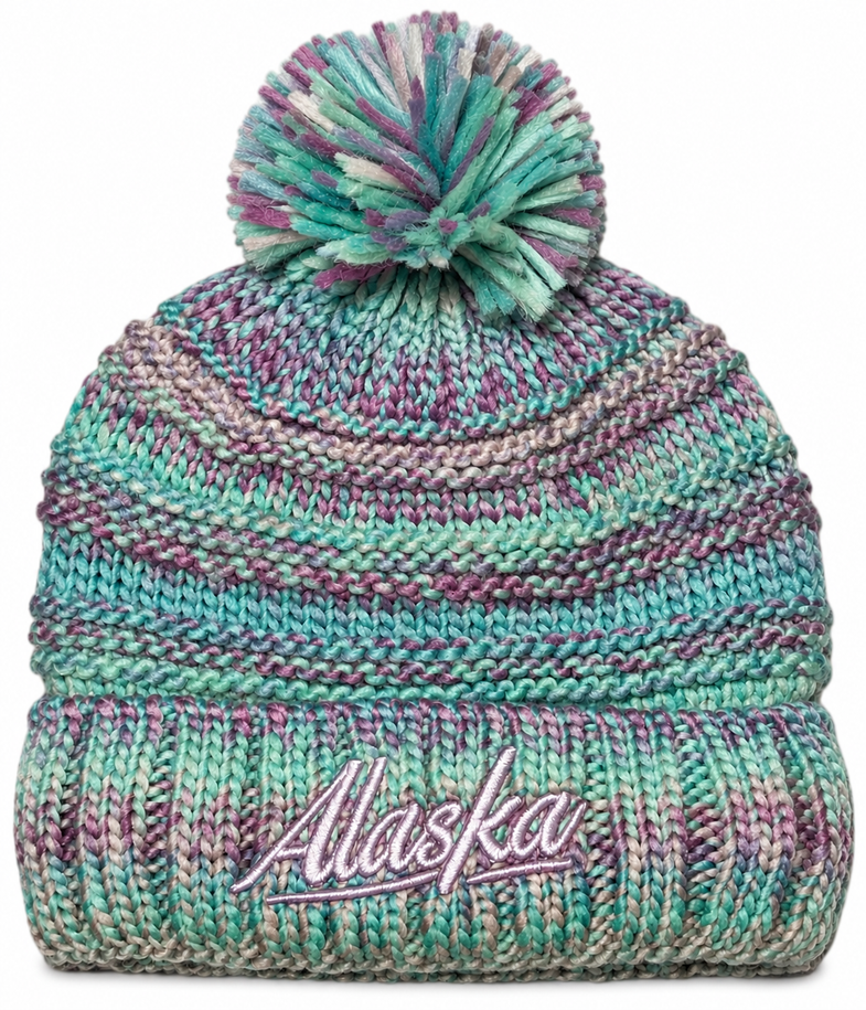 Alaska Blue Pom Beanie