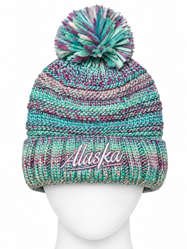 Alaska Blue Pom Beanie