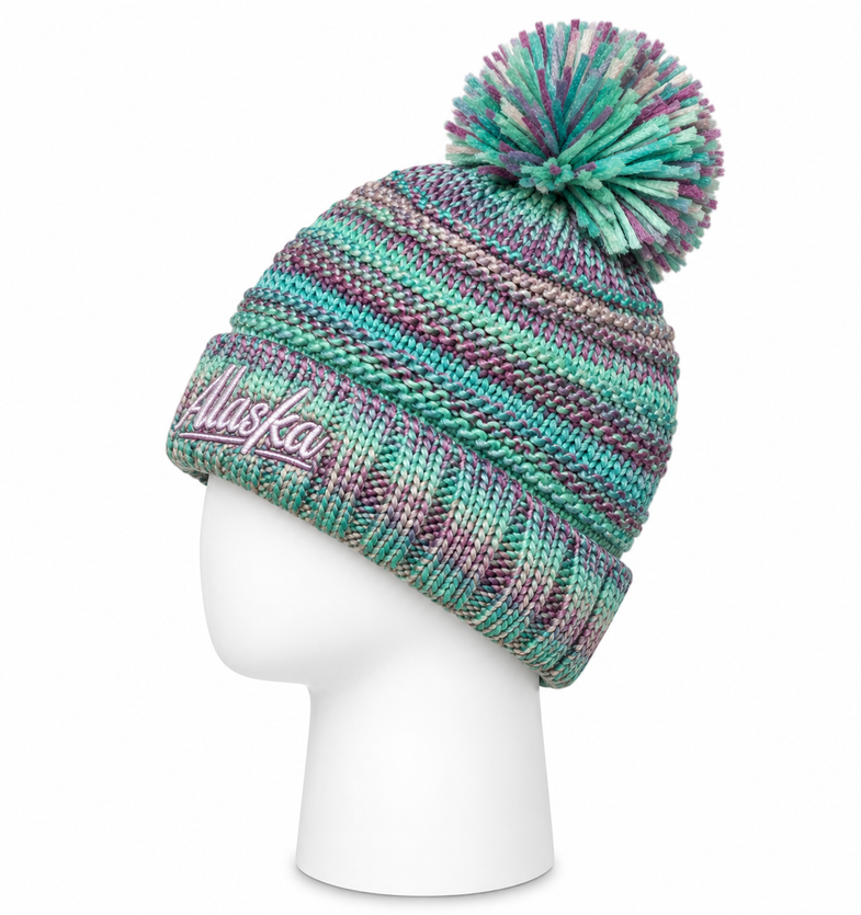 Alaska Blue Pom Beanie