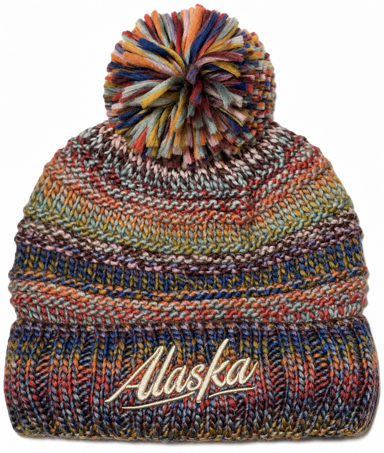 Alaska Orange Pom Beanie