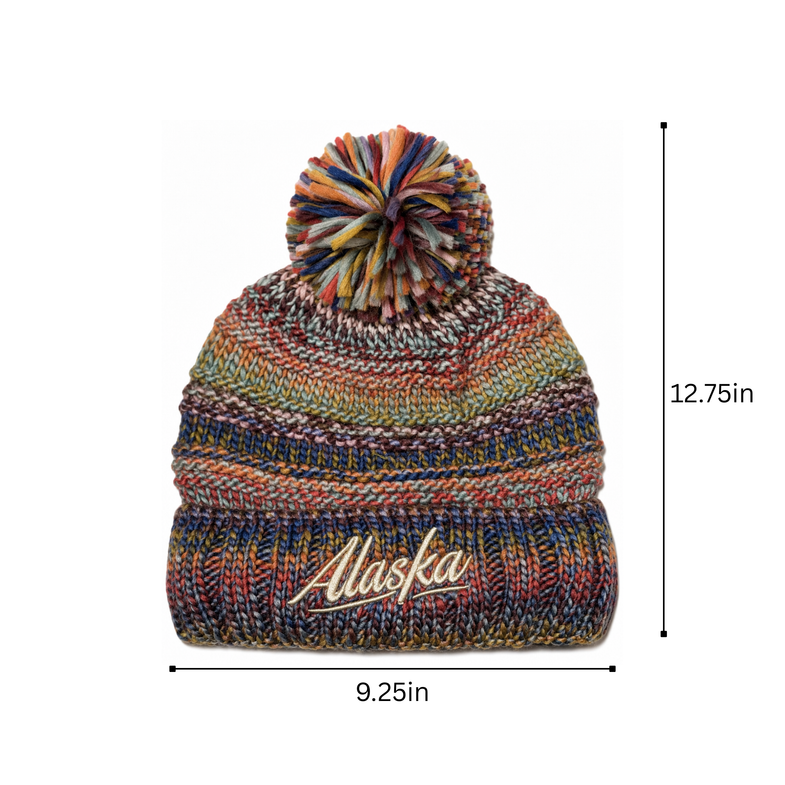 Alaska Orange Pom Beanie