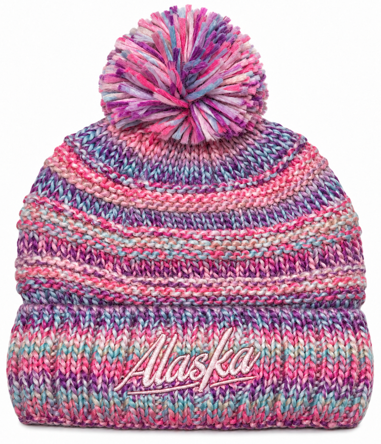 Alaska Pink Pom Beanie