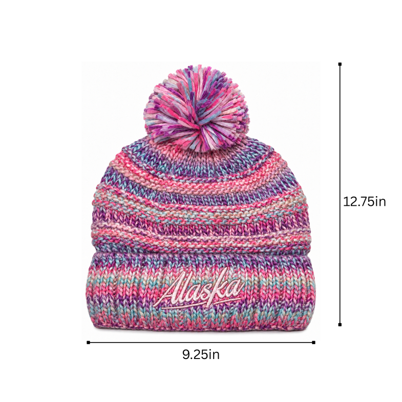 Alaska Pink Pom Beanie