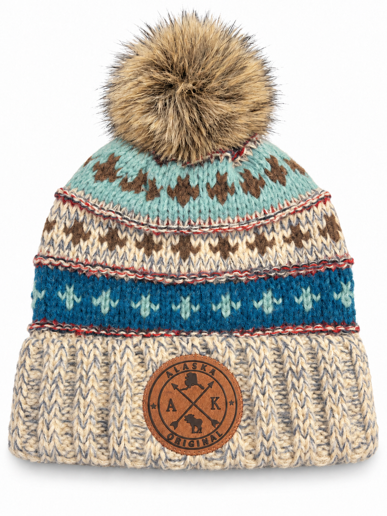 Alaska Teal Pom Beanie