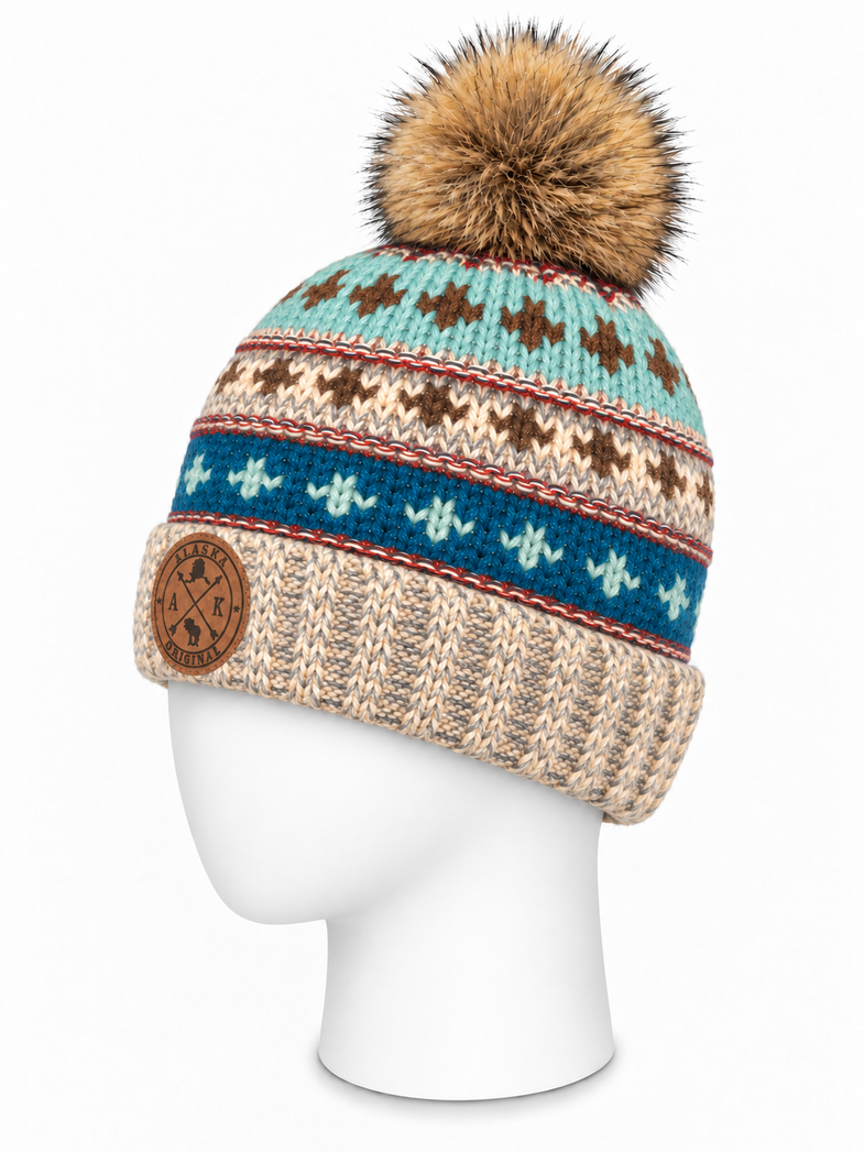 Alaska Teal Pom Beanie
