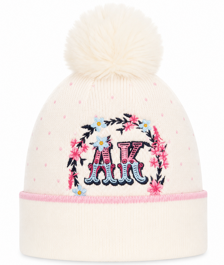 Alaska White Pom Beanie