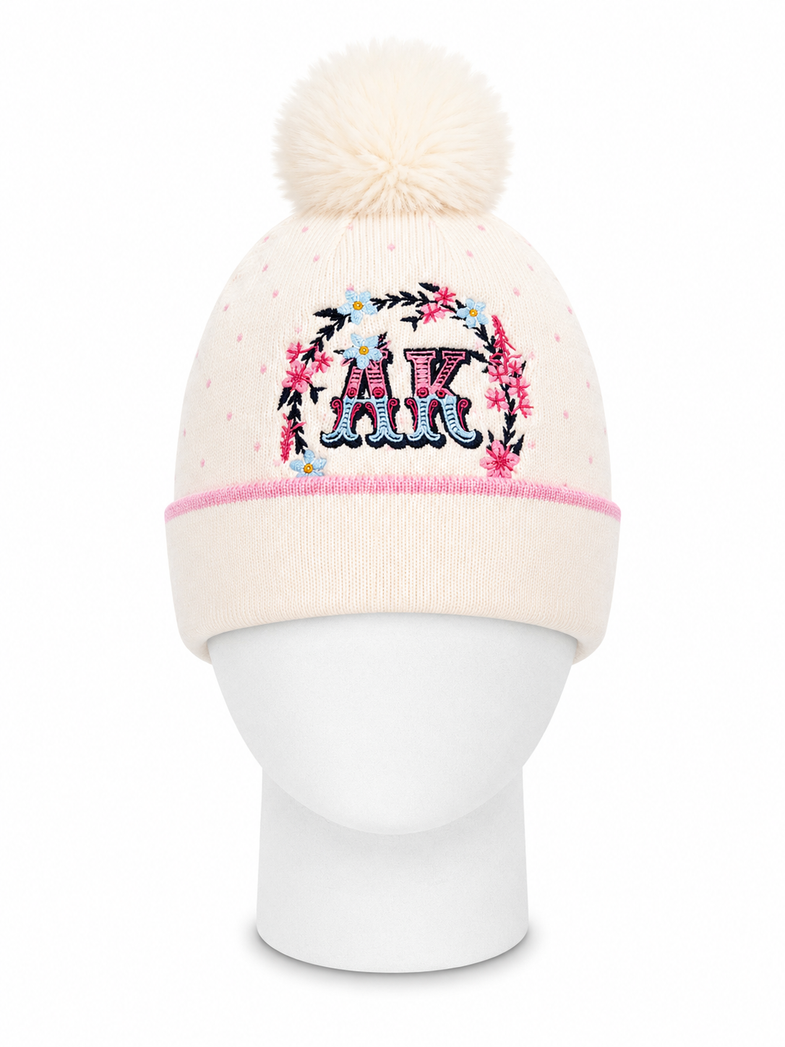 Alaska White Pom Beanie