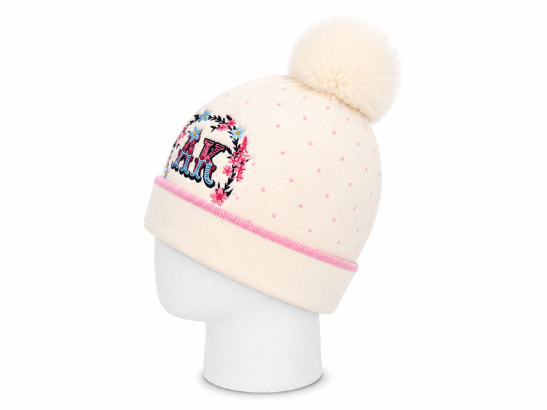 Alaska White Pom Beanie