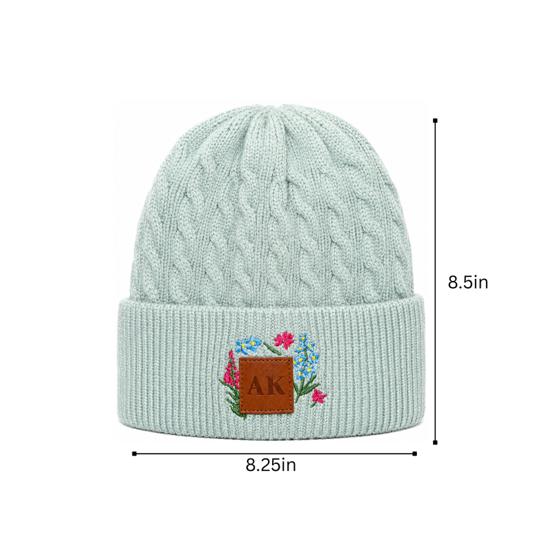Alaska Teal Floral Beanie