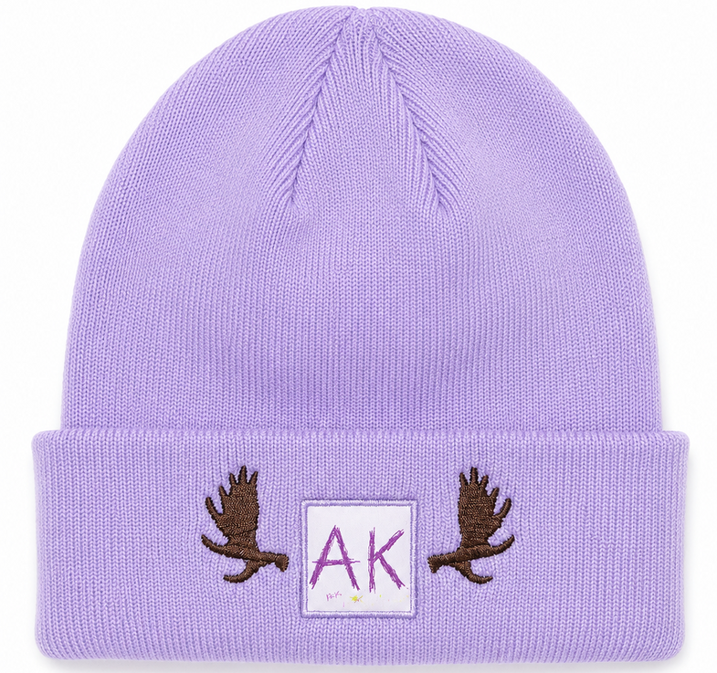 Alaska Kids Moose Antler Purple Beanie