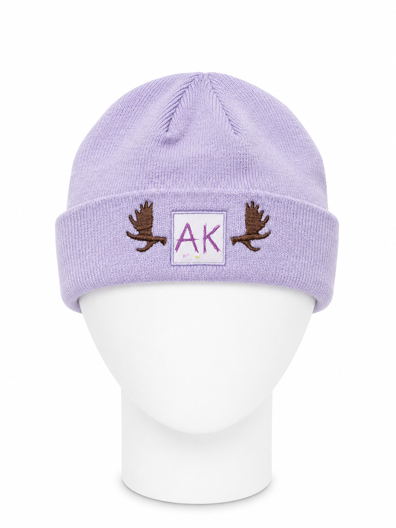 Alaska Kids Moose Antler Purple Beanie