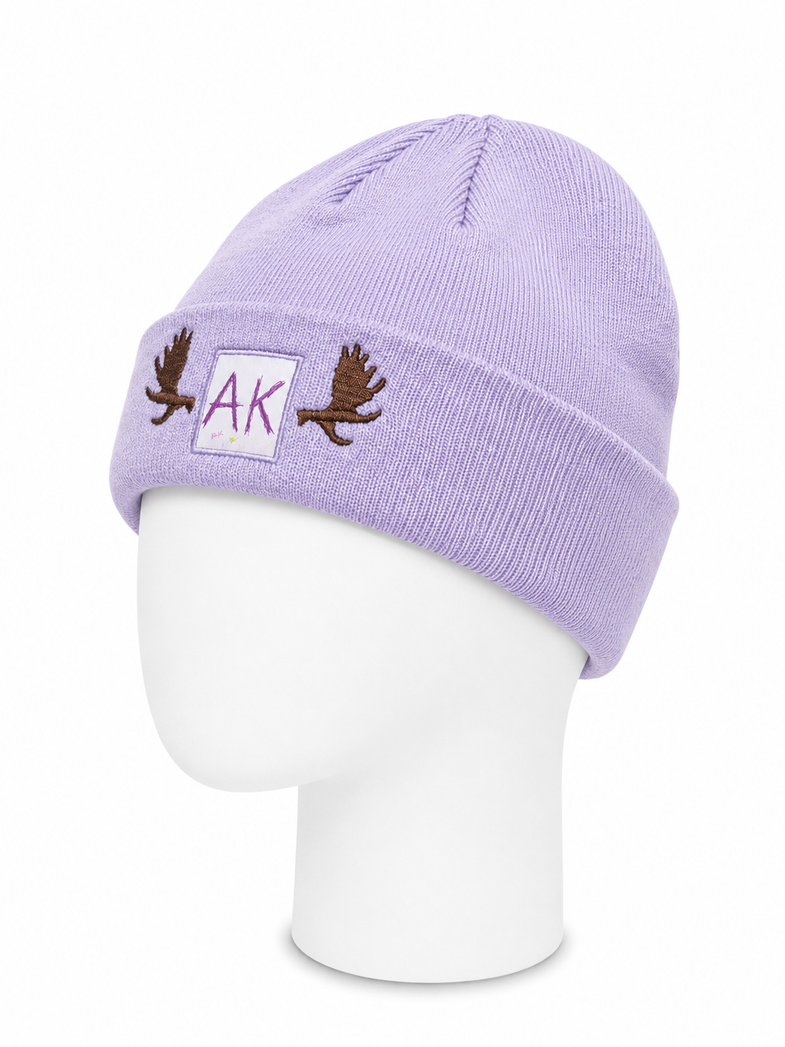 Alaska Kids Moose Antler Purple Beanie