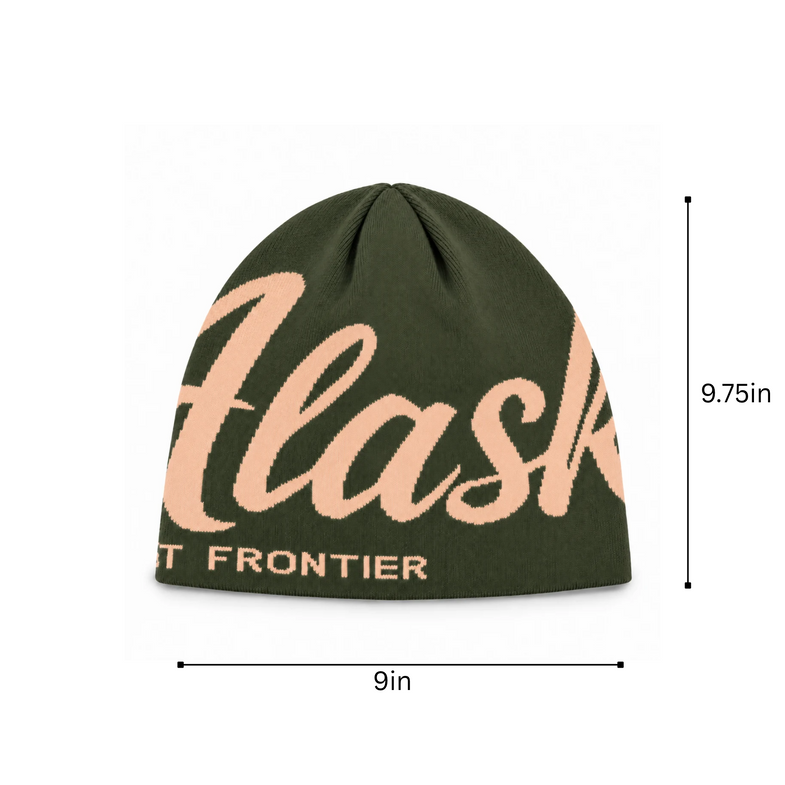 Alaska Last Frontier Green Beanie